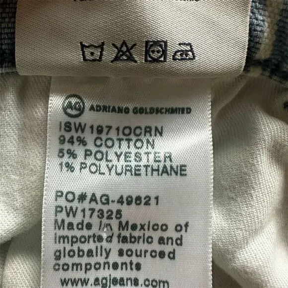 AG Adriano Goldschmied Women's Rosie High Waist Crop Wide Leg Jeans Sz 32 Stripe - Picture 9 of 13